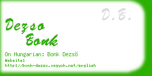 dezso bonk business card